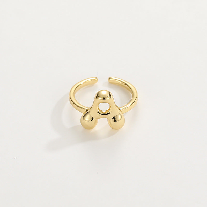 BowLift | Cute Bubble Letter Initial Ring