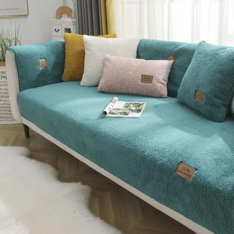 Waterproof Thick Sherpa Fleece Non-slip Sofa Cover | Brehn