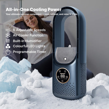 Bladeless Portable Air Conditioner | Ultrasonic, Ergonomic Design & Ideal for Home & Office Use | Skanto