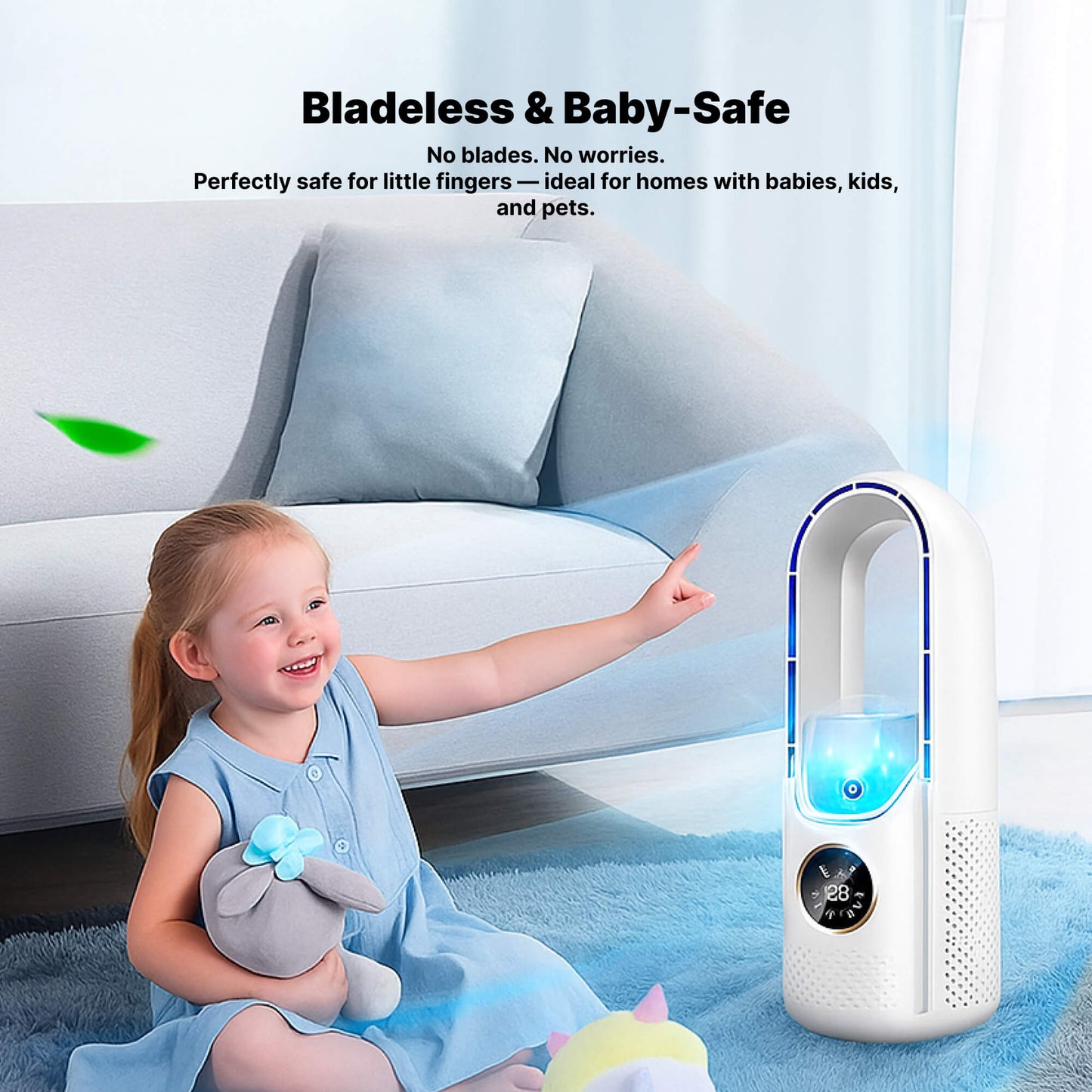 Bladeless Portable Air Conditioner | Ultrasonic, Ergonomic Design & Ideal for Home & Office Use | Skanto