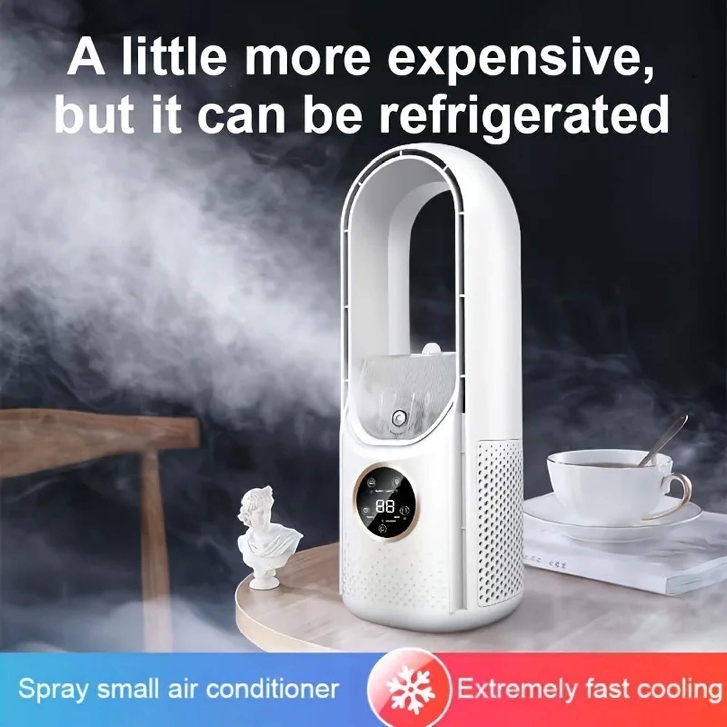Bladeless Portable Air Conditioner | Ultrasonic, Ergonomic Design & Ideal for Home & Office Use | Skanto