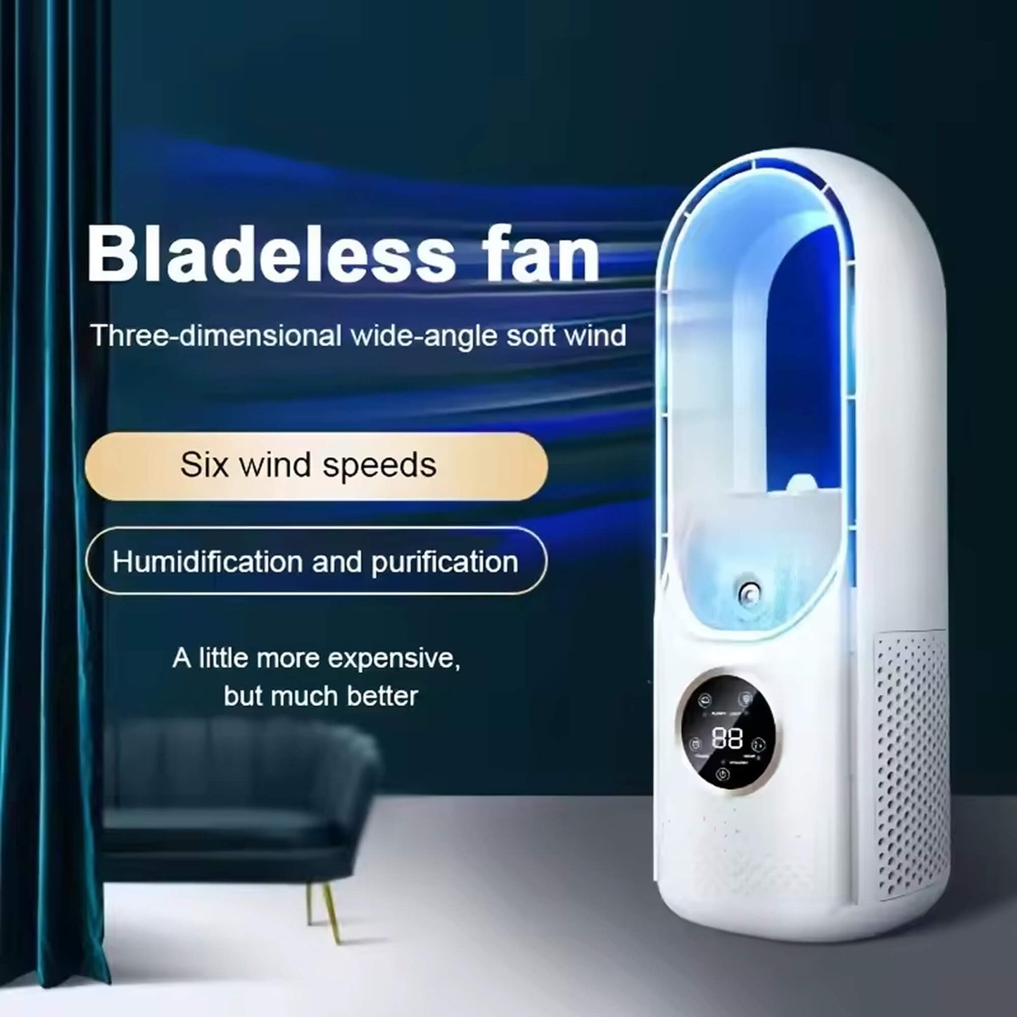 Bladeless Portable Air Conditioner | Ultrasonic, Ergonomic Design & Ideal for Home & Office Use | Skanto