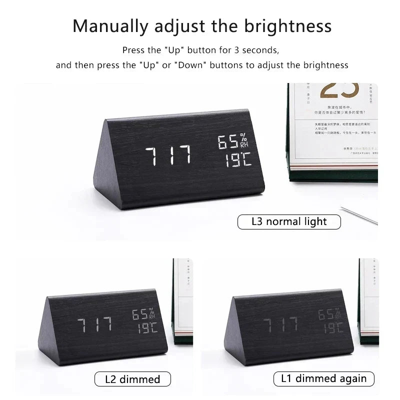 Skanto | Digital Wood Alarm Clock – Modern Technology with Timeless Wood Design