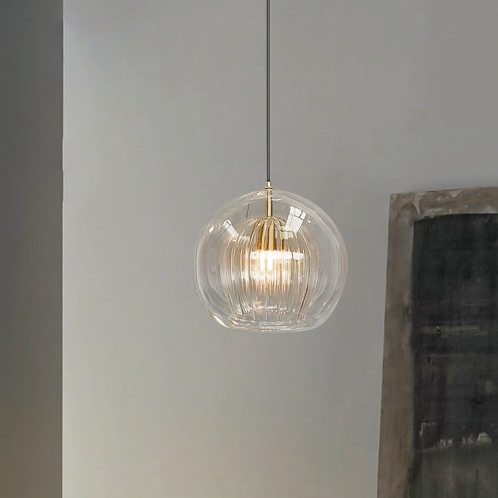 Skanto | ShineSphere - Amber Pendant Light with Radiant Elegance