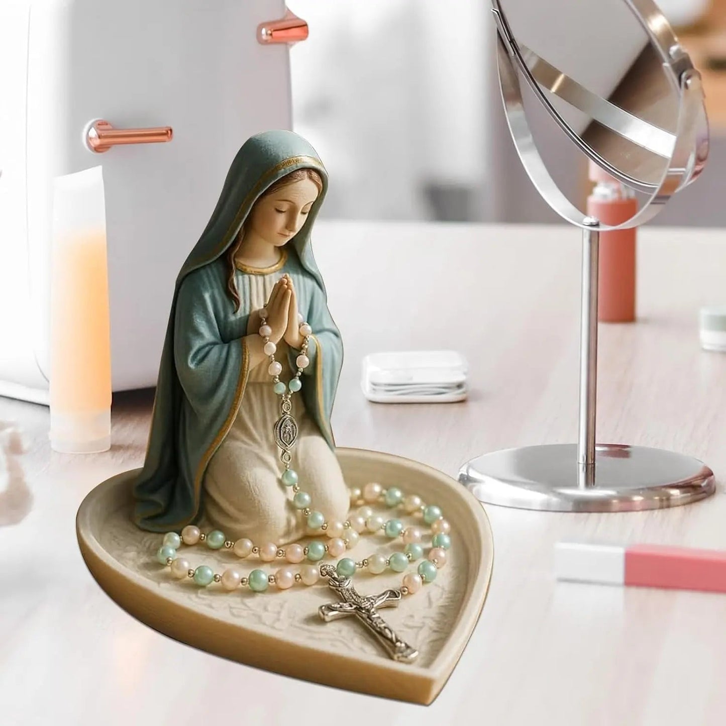 BowLift | Spiritual Rosary Holder Sancta – Elegant Storage with Mary Motif