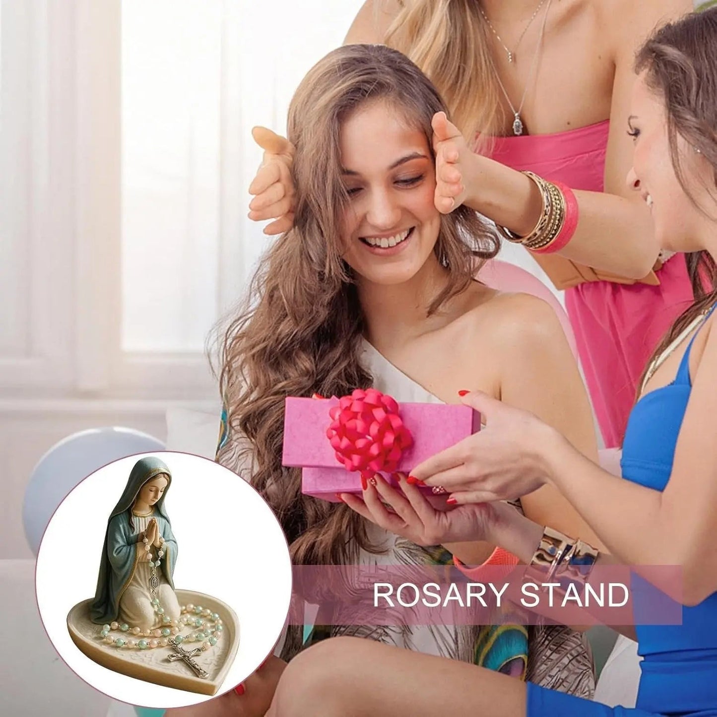 BowLift | Spiritual Rosary Holder Sancta – Elegant Storage with Mary Motif
