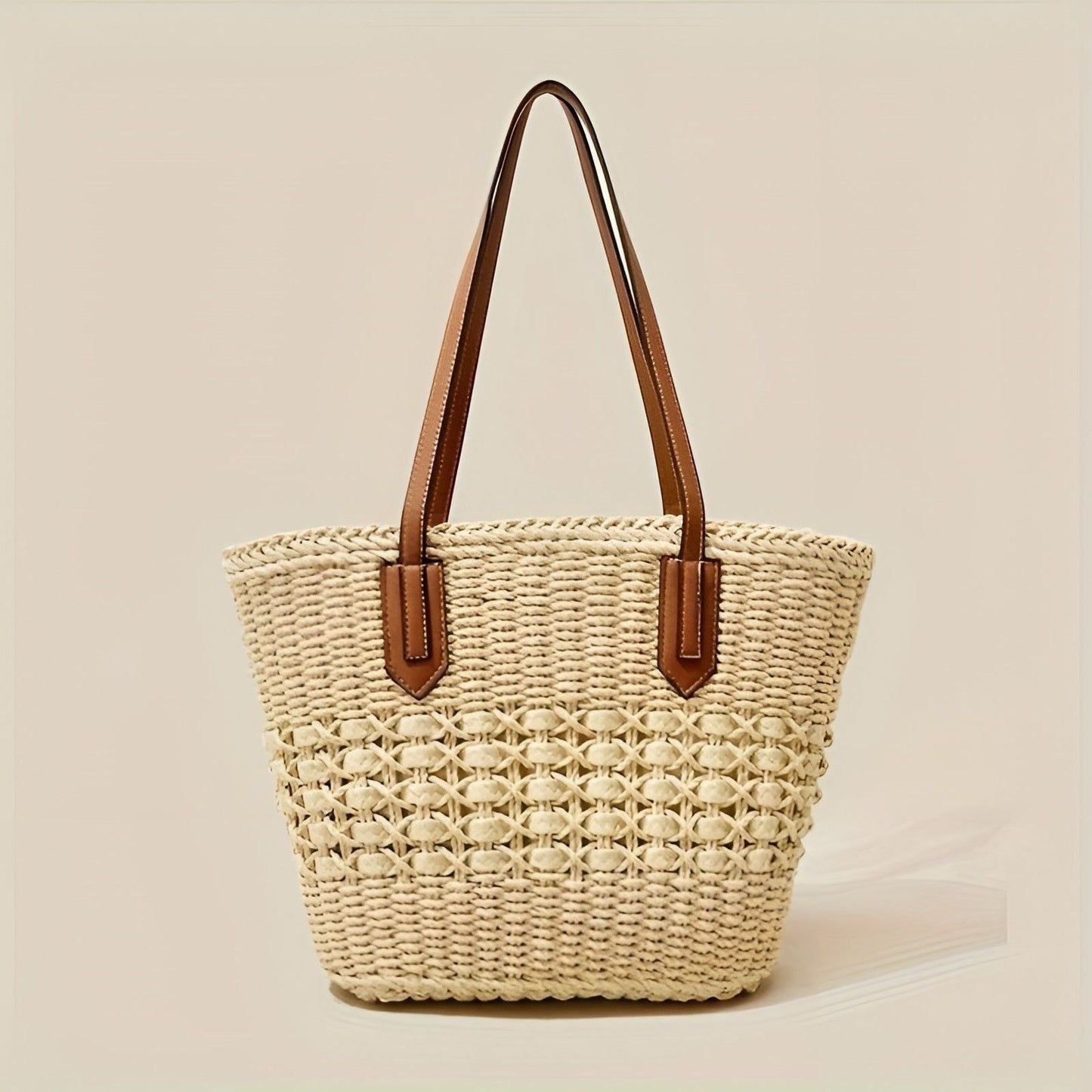 Straw Beach Bag – Large Capacity & Lightweight | Perfect for Shopping and Vacation | Skanto