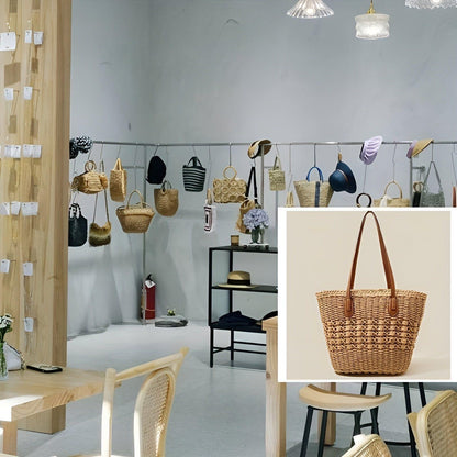Straw Beach Bag – Large Capacity & Lightweight | Perfect for Shopping and Vacation | Skanto