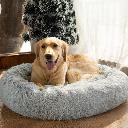 Brehn | Round Plush Calming Donut Dog Bed for Small to Large Dogs