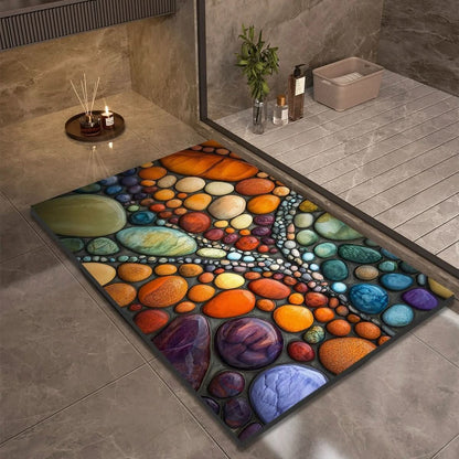 Diatomaceous earth bath mat for safety and comfort