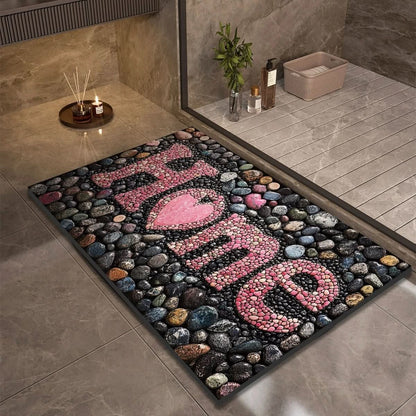 Diatomaceous earth bath mat for safety and comfort