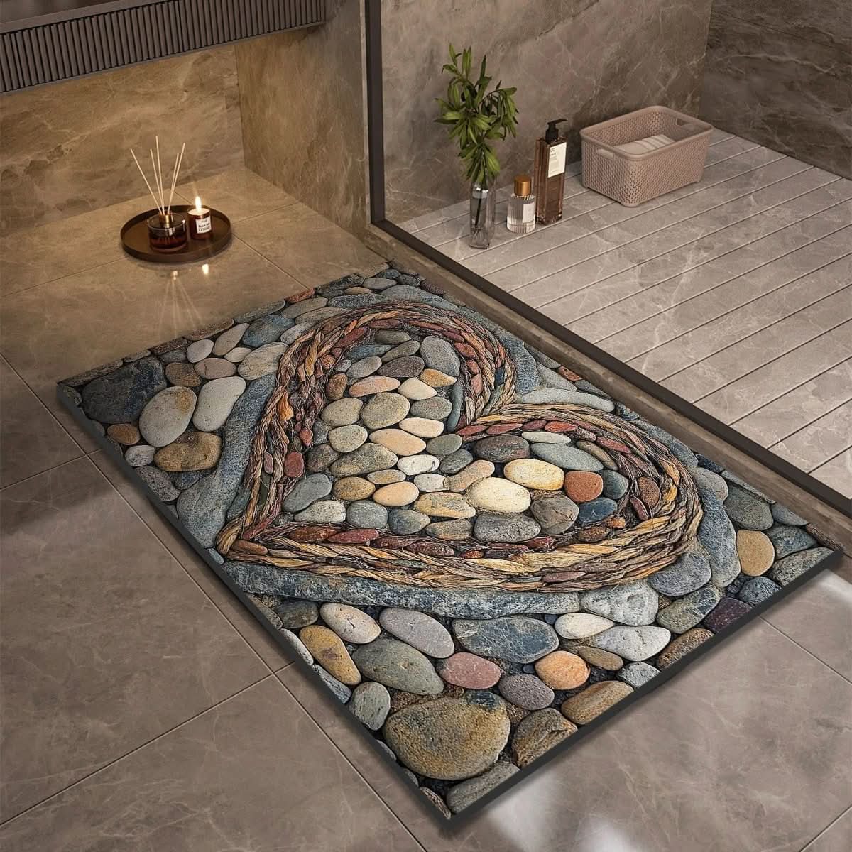 Diatomaceous earth bath mat for safety and comfort