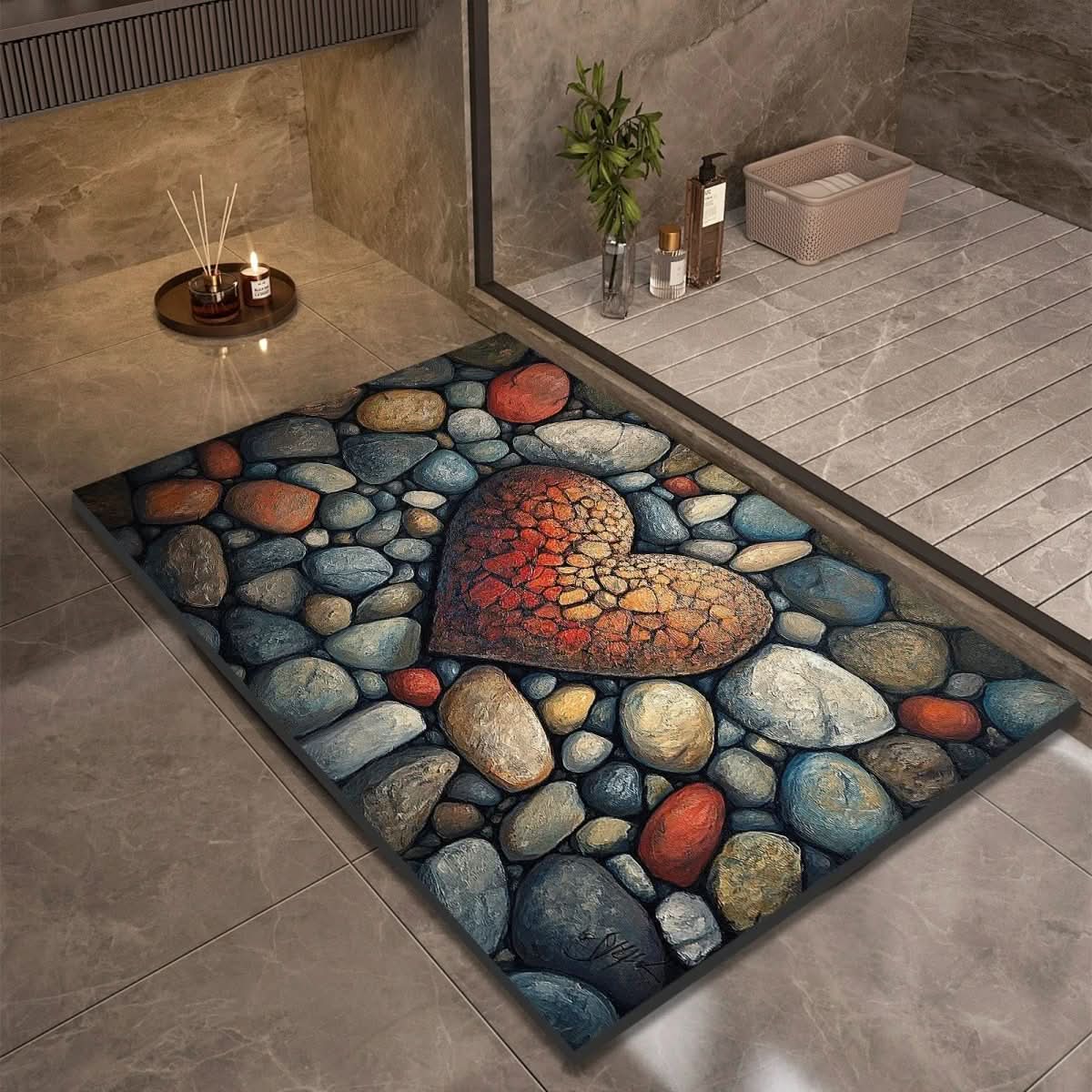 Diatomaceous earth bath mat for safety and comfort