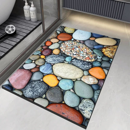 Diatomaceous earth bath mat for safety and comfort