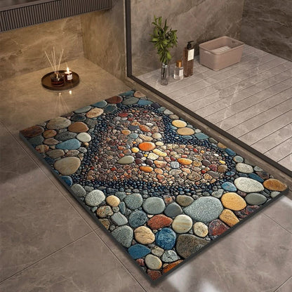 Diatomaceous earth bath mat for safety and comfort