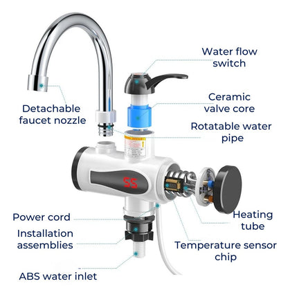 AquaSwift | Instant Hot Water Tap – Tankless Design – Compact energy-efficient unit – Ideal for kitchens and bathrooms Karnz