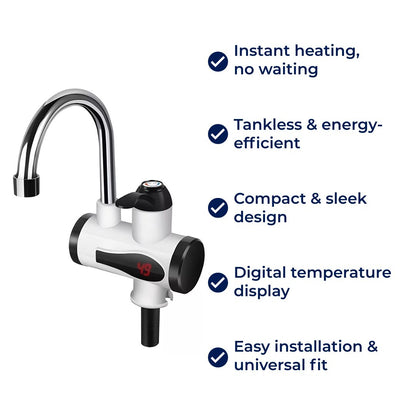 AquaSwift | Instant Hot Water Tap – Tankless Design – Compact energy-efficient unit – Ideal for kitchens and bathrooms Karnz
