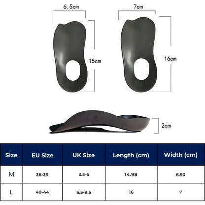 ArchEase Shoe Inserts for Flat Feet | Shoe Insole for Plantar Fasciitis - Foot Arch Support Insole - Foot Cushioning Bowlift