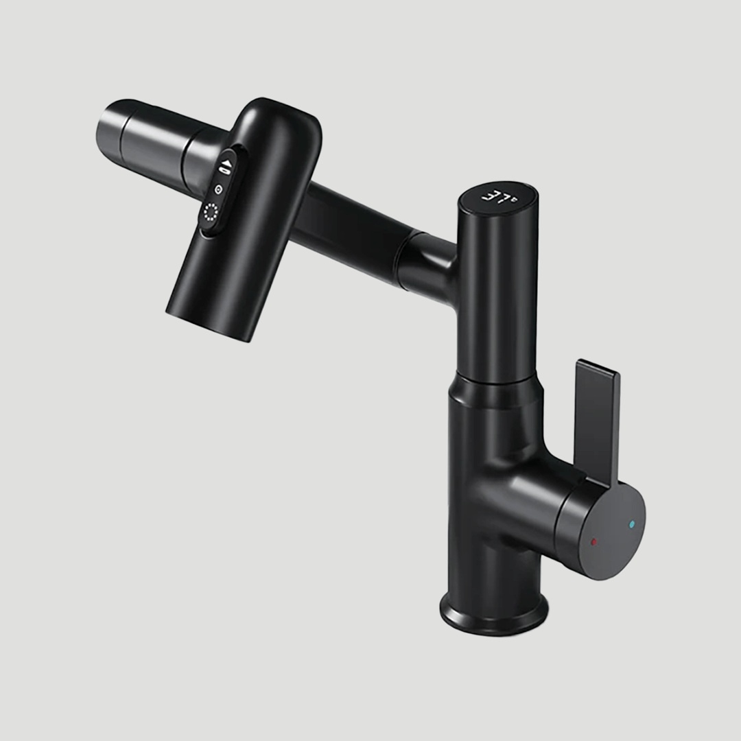 Skanto | LustraFlow 360° Smart Fixture | Modern Kitchen and Bath Faucet with LED Temperature Display