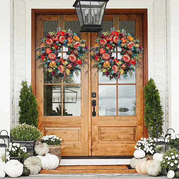 EverNest - Artificial Flower Wreath Unique Outdoor Decoration Wreath