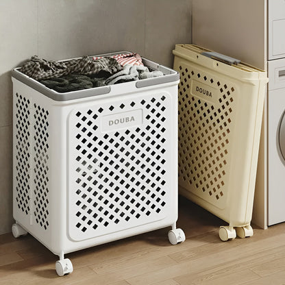 FoldaBowlifte Laundry Basket with Wheels – Space-Saving & Practical | Perfect for Bathroom & Bedroom | Bowlift