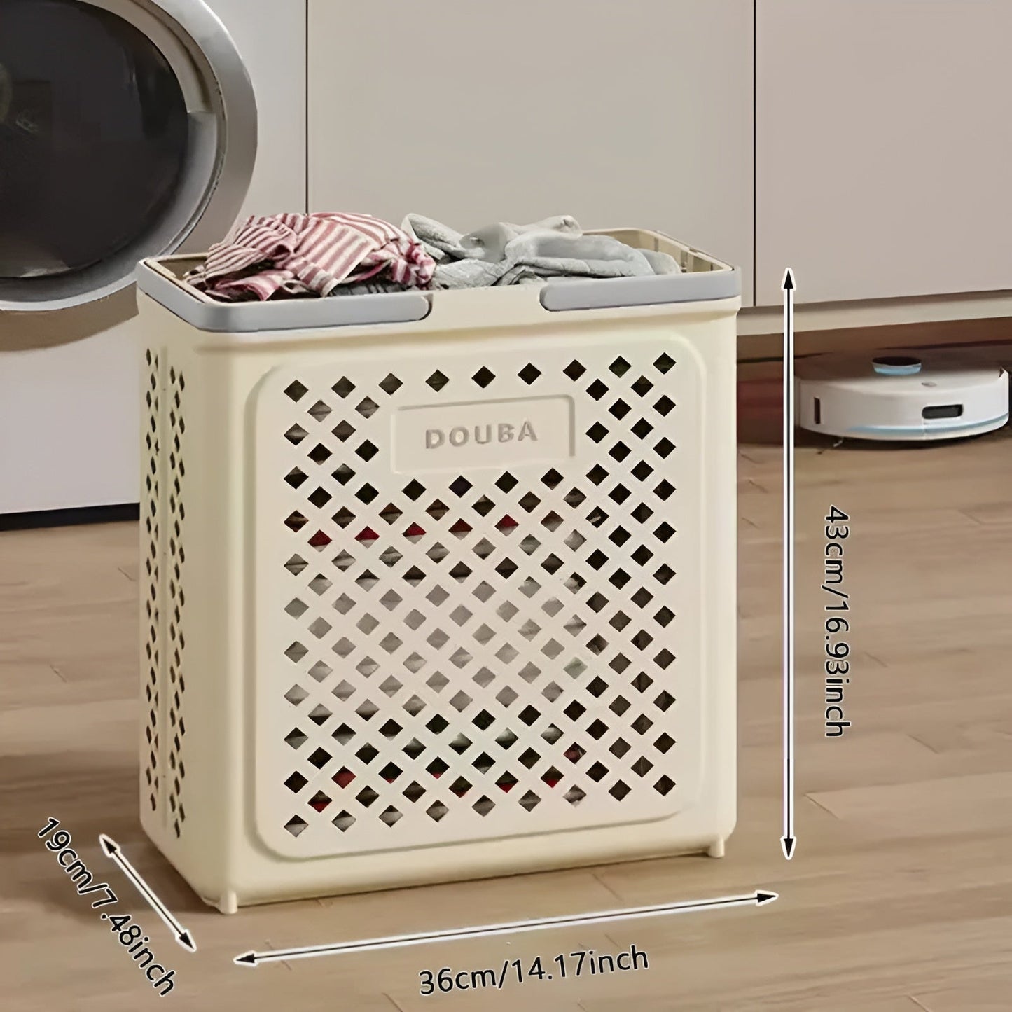 FoldaBowlifte Laundry Basket with Wheels – Space-Saving & Practical | Perfect for Bathroom & Bedroom | Bowlift