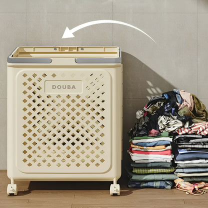 FoldaBowlifte Laundry Basket with Wheels – Space-Saving & Practical | Perfect for Bathroom & Bedroom | Bowlift