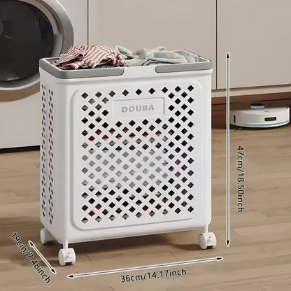 FoldaBowlifte Laundry Basket with Wheels – Space-Saving & Practical | Perfect for Bathroom & Bedroom | Bowlift