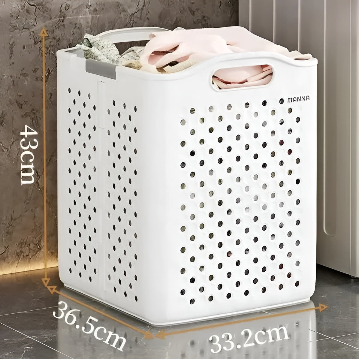 FoldaBowlifte Laundry Basket with Wheels – Space-Saving & Practical | Perfect for Bathroom & Bedroom | Bowlift