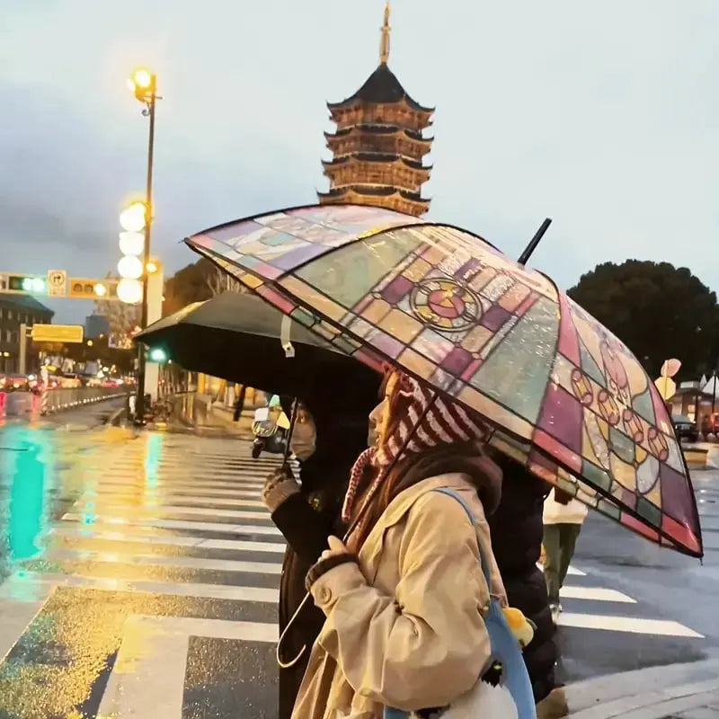 BowLift | Automatic Umbrella – Vintage Design with Stained Glass and Wind PRedection