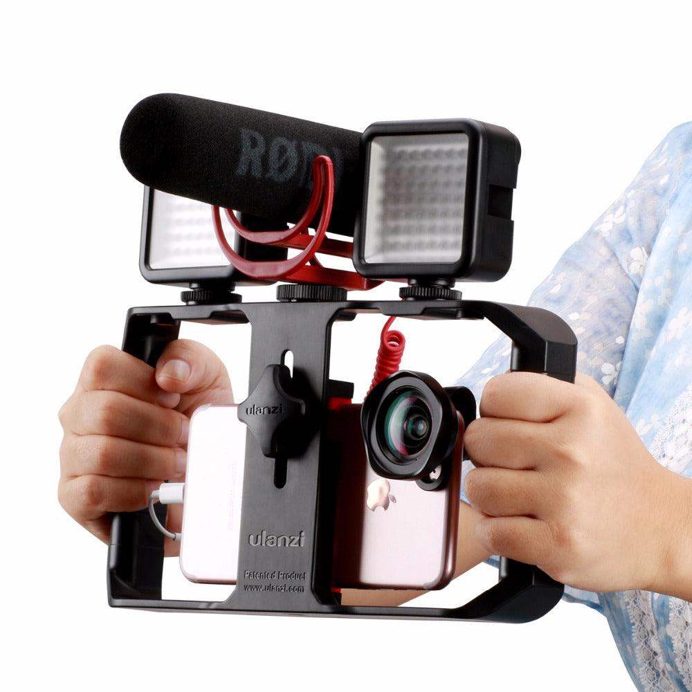BowLift | VideoGrip Smartphone Stabilizer – Professional Filmcage with Cold Shoe Mounts