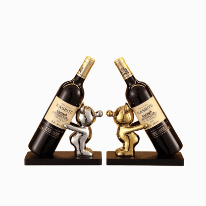 Skanto | Decorative Ceramic Bear Wine Holder for Stylish Bottle Storage