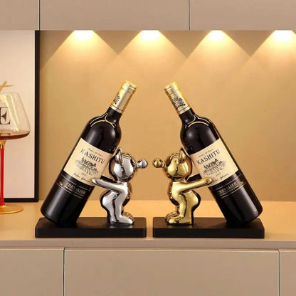 Skanto | Decorative Ceramic Bear Wine Holder for Stylish Bottle Storage