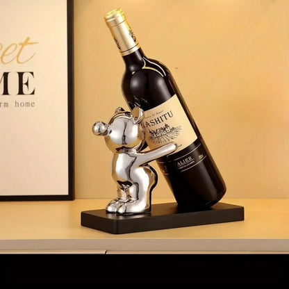 Skanto | Decorative Ceramic Bear Wine Holder for Stylish Bottle Storage