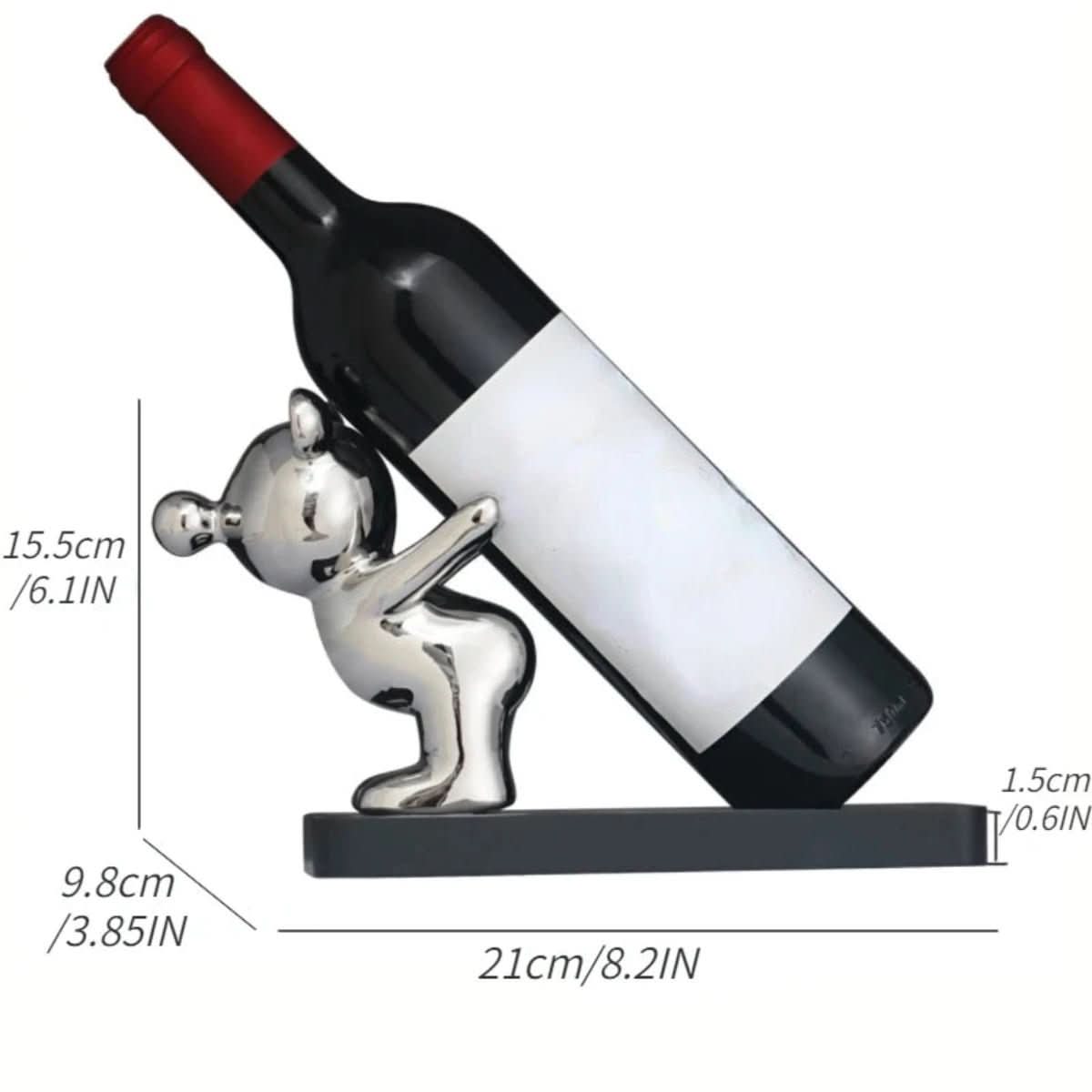 Skanto | Decorative Ceramic Bear Wine Holder for Stylish Bottle Storage