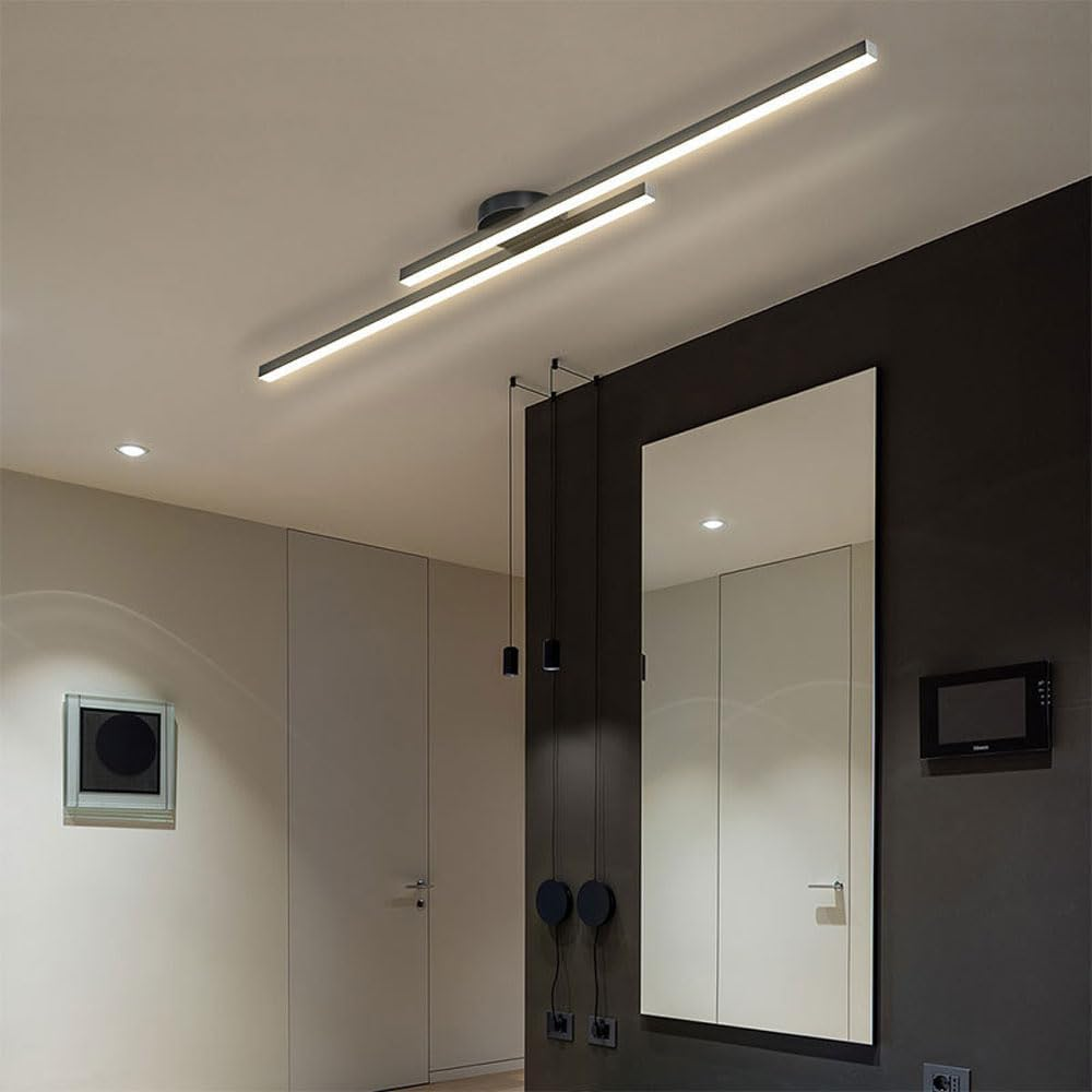 Skanto | Modern Aluminum Semi Flush Mount LED Ceiling Light | Minimalist Design for Living Room, Bedroom & Hallway