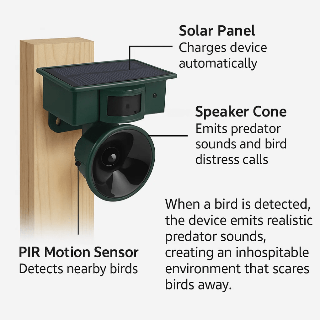 Skanto | Motion-Activated Bird Repeller for Balcony and Garden
