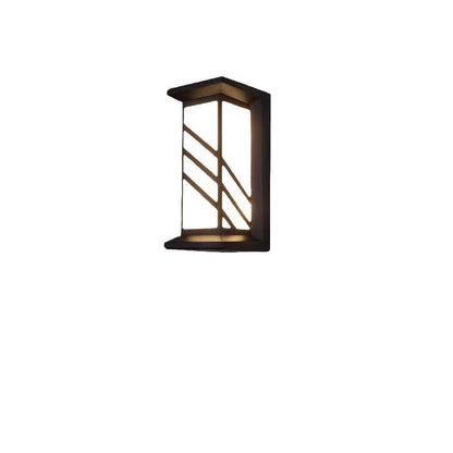 Traditional Chinese Rectangular Waterproof Aluminum Acrylic LED Wall Sconce Lamp For Outdoor Patios | Bowlift
