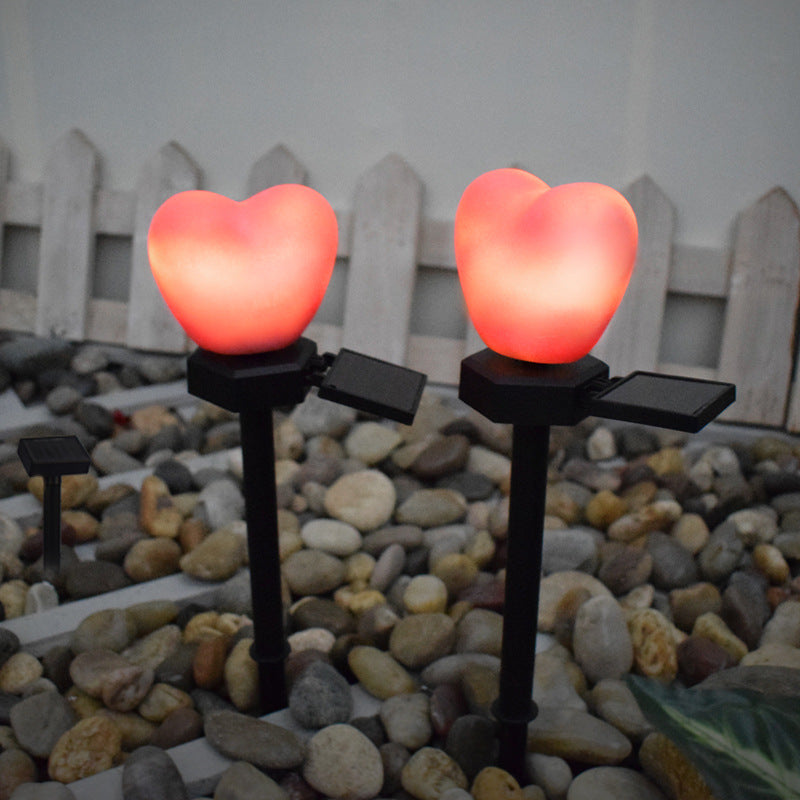 Modern Art Deco Solar Waterproof ABS Plastic & Nano Heart-Shaped Decorative LED Outdoor Light Landscape Lighting For Garden & Outdoor Patio | Bowlift