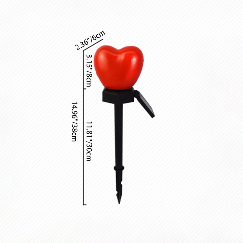 Modern Art Deco Solar Waterproof ABS Plastic & Nano Heart-Shaped Decorative LED Outdoor Light Landscape Lighting For Garden & Outdoor Patio | Bowlift