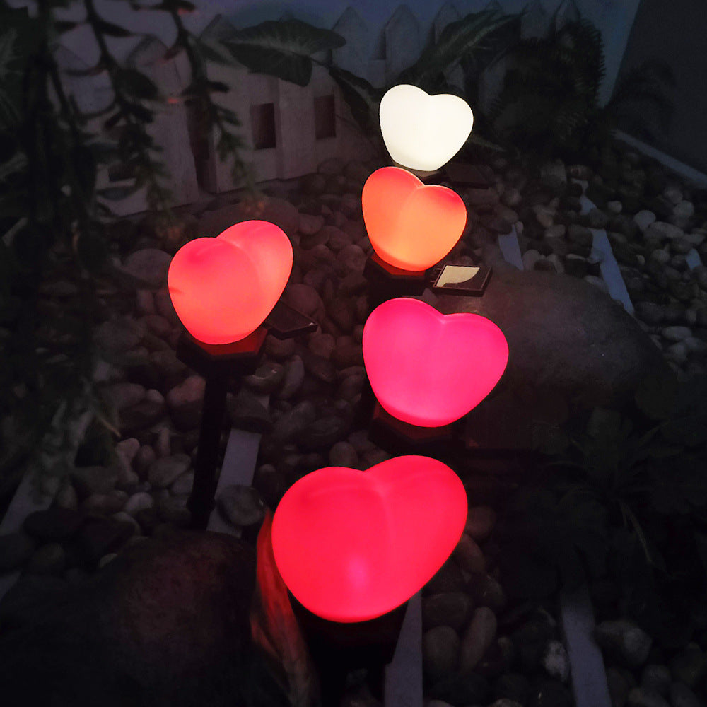 Modern Art Deco Solar Waterproof ABS Plastic & Nano Heart-Shaped Decorative LED Outdoor Light Landscape Lighting For Garden & Outdoor Patio | Bowlift