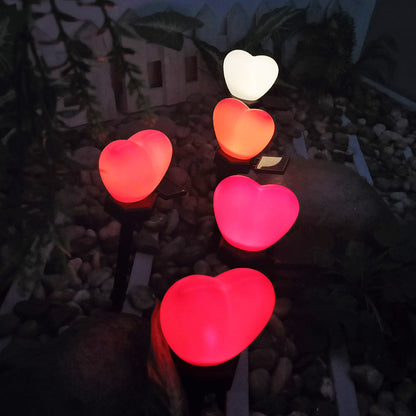 Modern Art Deco Solar Waterproof ABS Plastic & Nano Heart-Shaped Decorative LED Outdoor Light Landscape Lighting For Garden & Outdoor Patio | Bowlift