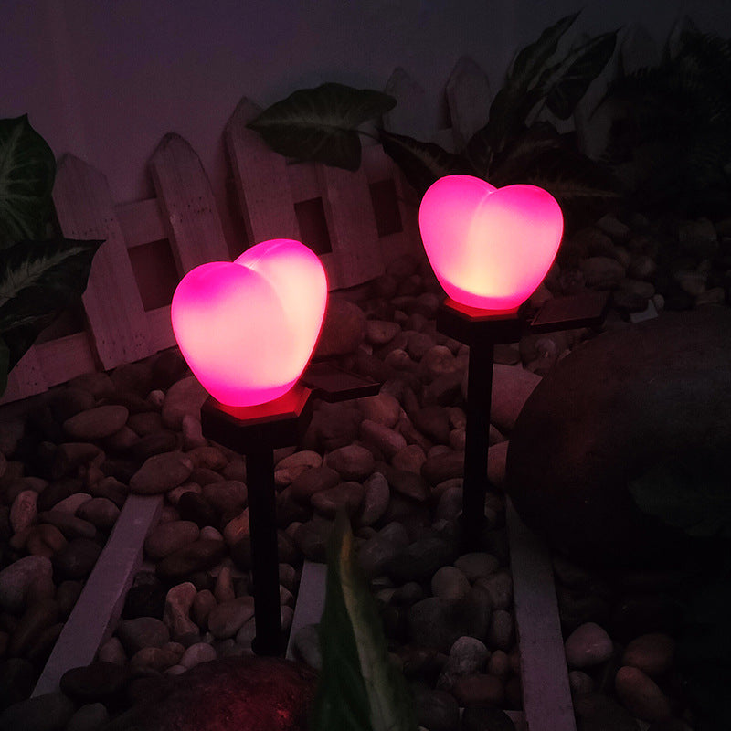 Modern Art Deco Solar Waterproof ABS Plastic & Nano Heart-Shaped Decorative LED Outdoor Light Landscape Lighting For Garden & Outdoor Patio | Bowlift