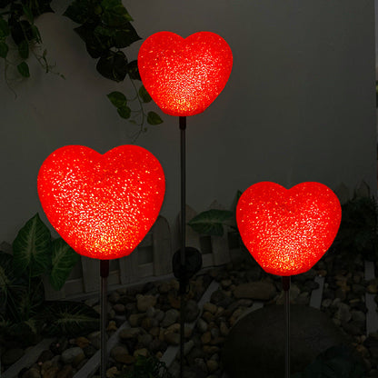 Modern Art Deco Solar Waterproof ABS Plastic & Nano Heart-Shaped Decorative LED Outdoor Light Landscape Lighting For Garden & Outdoor Patio | Bowlift