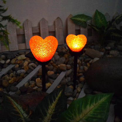 Modern Art Deco Solar Waterproof ABS Plastic & Nano Heart-Shaped Decorative LED Outdoor Light Landscape Lighting For Garden & Outdoor Patio | Bowlift