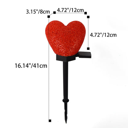 Modern Art Deco Solar Waterproof ABS Plastic & Nano Heart-Shaped Decorative LED Outdoor Light Landscape Lighting For Garden & Outdoor Patio | Bowlift