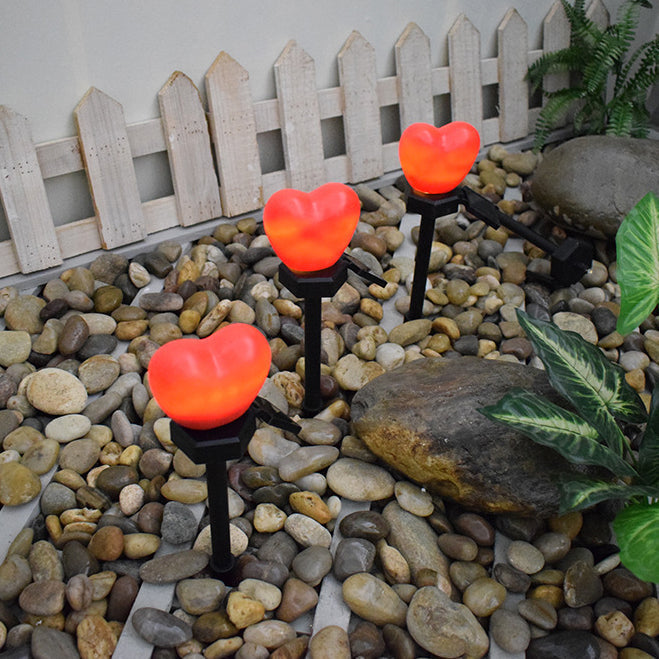 Modern Art Deco Solar Waterproof ABS Plastic & Nano Heart-Shaped Decorative LED Outdoor Light Landscape Lighting For Garden & Outdoor Patio | Bowlift