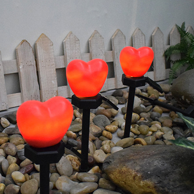 Modern Art Deco Solar Waterproof ABS Plastic & Nano Heart-Shaped Decorative LED Outdoor Light Landscape Lighting For Garden & Outdoor Patio | Bowlift