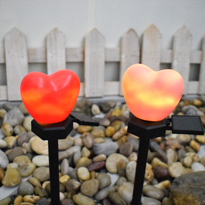 Modern Art Deco Solar Waterproof ABS Plastic & Nano Heart-Shaped Decorative LED Outdoor Light Landscape Lighting For Garden & Outdoor Patio | Bowlift