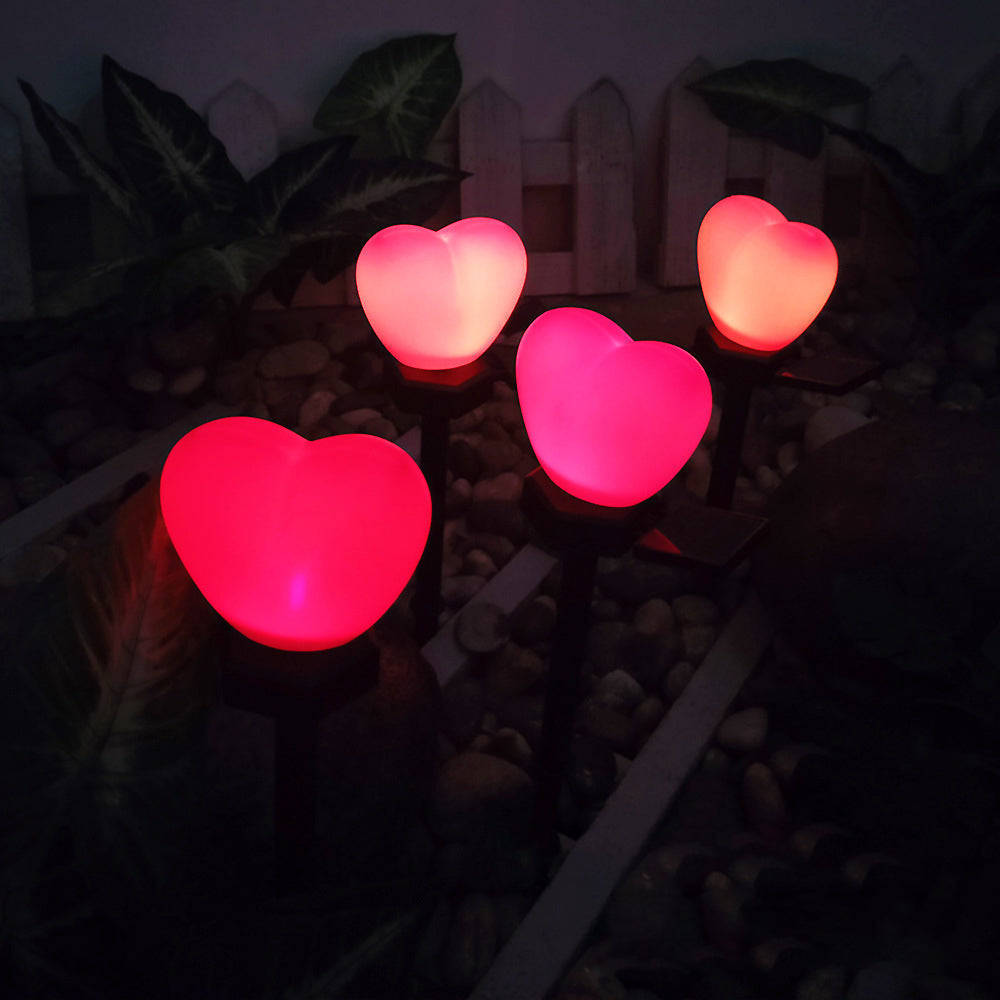 Modern Art Deco Solar Waterproof ABS Plastic & Nano Heart-Shaped Decorative LED Outdoor Light Landscape Lighting For Garden & Outdoor Patio | Bowlift